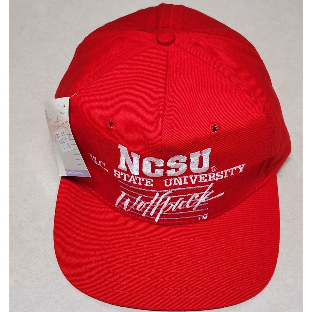 Vintage NC State Wolfpack Hat NCSU Snapback Red Designer Award Headwear NWT